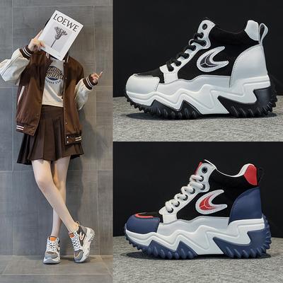 791 увеличение внутренней высоты 7 кожаные маленькие белые туфли для женской осени и зимы новые универсальные на толстой подошве сосновые