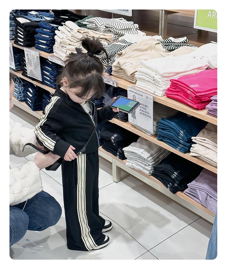 2025 Весна/Осень Корейский Стиль Девочки Мода Комплект Спортивный из Двух Предметов с Длинным Рукавом