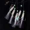 5 In 1 Luminous Sabiki Soft Fishing Lure Hook 1/0# 1# 2# 3# 4# Fishing String Hook During Dark Night