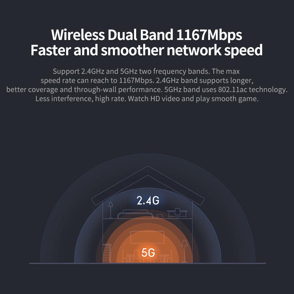 Xiaomi Mi Router 4A Gigabit Version 2.4GHz 5GHz Dual Band 1167Mbps WiFi Repeater 128MB DDR3 High Gain 4 Accelerator Coverage External Signal Amplifier