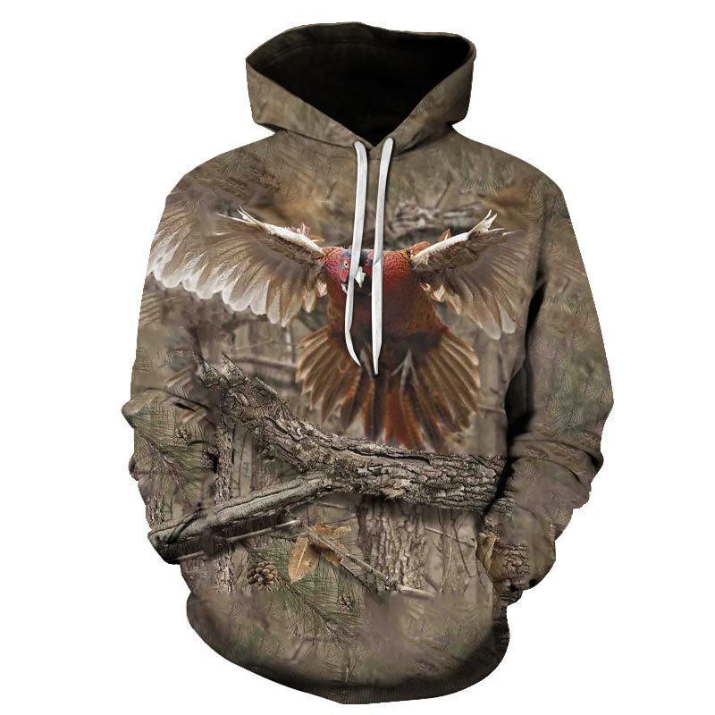 Mens 3D Printed Hooded Sweatshirt Fall Casual Loose Fit Pullover Teens Young Adults