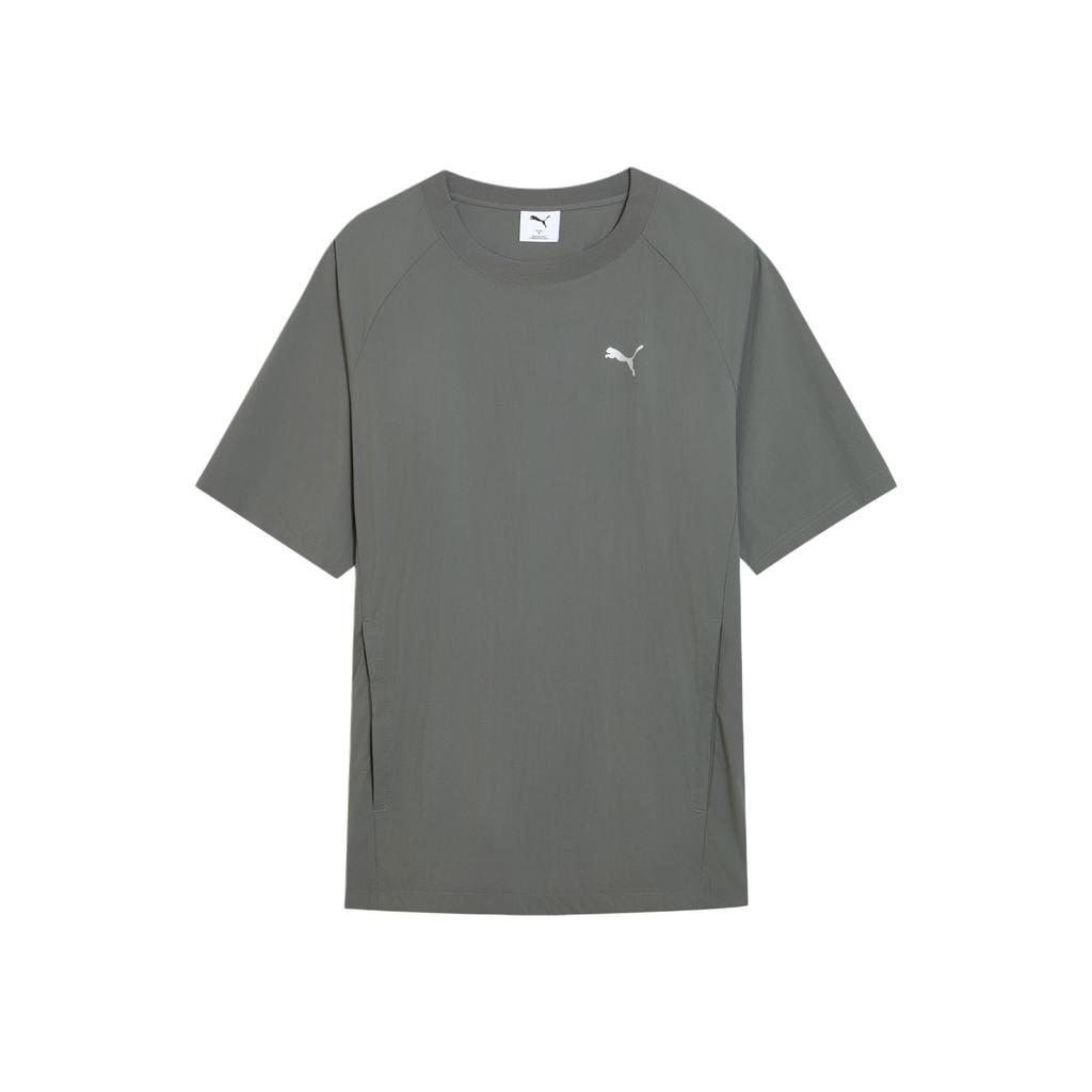 New PUMA ESS ELEVATEDWOVEN T Shirt Unisex Gray 635913-71