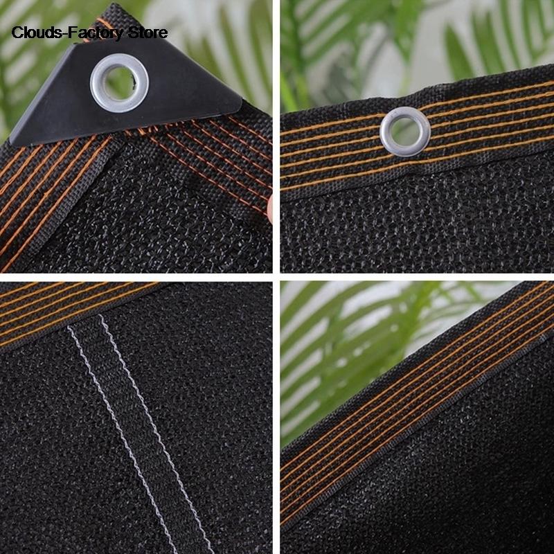 6x6m Sun Shading Ratio 90% Anti-UV HDPE Black Balcony Garden Greenhouse Succulents Pool Sunshade Sun Shade Netting 12 Pin