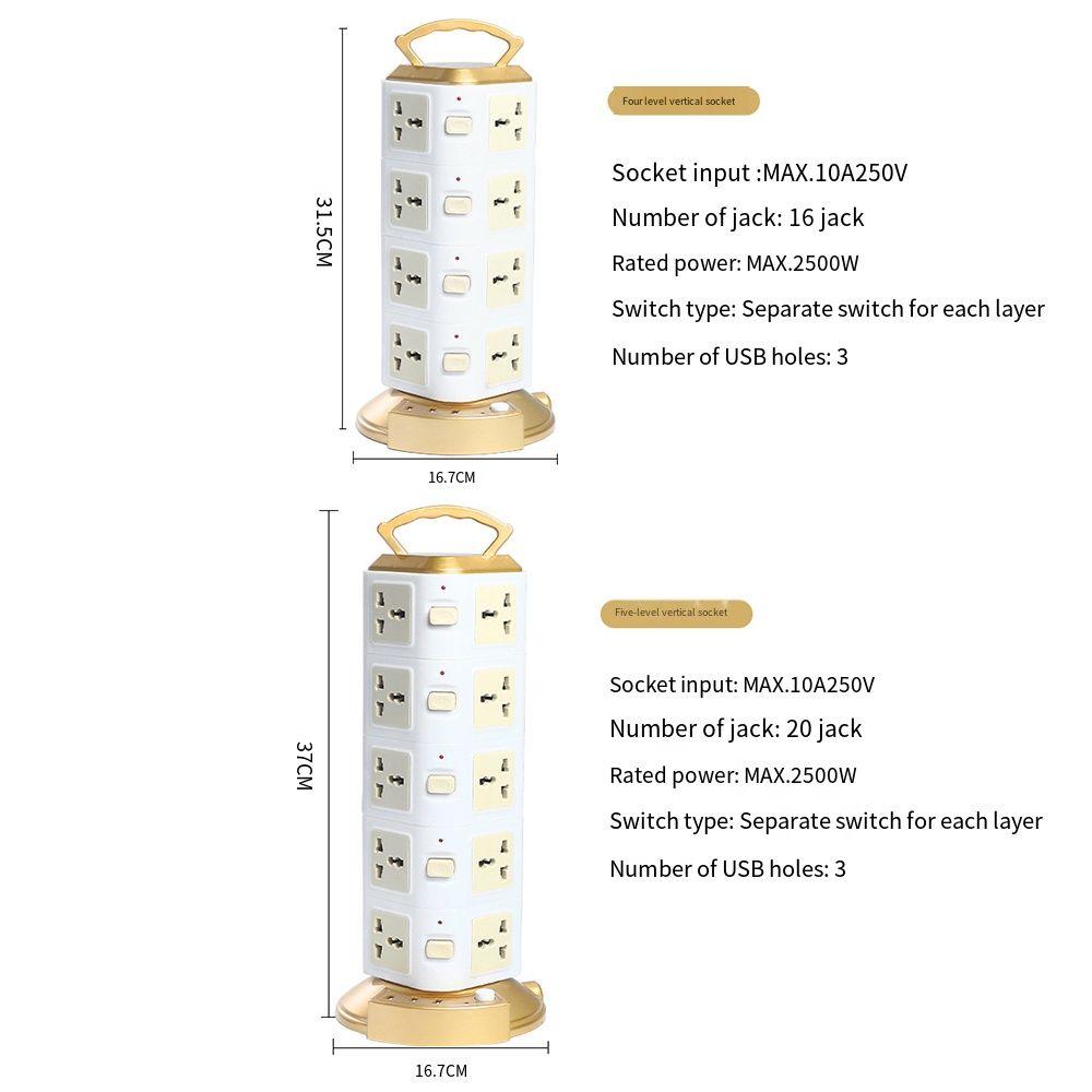 Universal Outlet Power Strip Rotating Plug Power Board Surge Protector Multi-Plug Outlet Travel