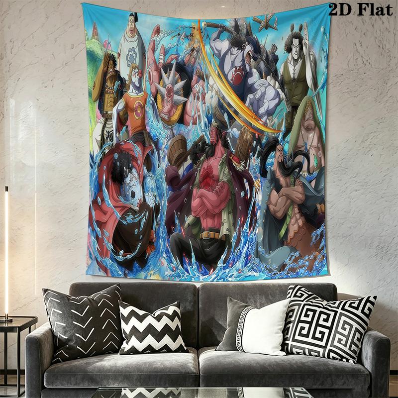 One Piece Straw Hat Pirates Adventure Tapestry Fashion Print Background Cloth Work Of Art Background Wall Hanging Cloth Soft
