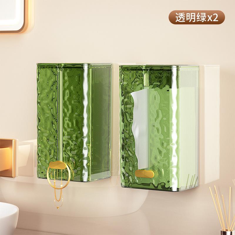 Multipurpose Tissue Box Napkin Holder Case Paper Box Container Transparent Tissue Storage Box Wall Mounted Toilet Paper Case