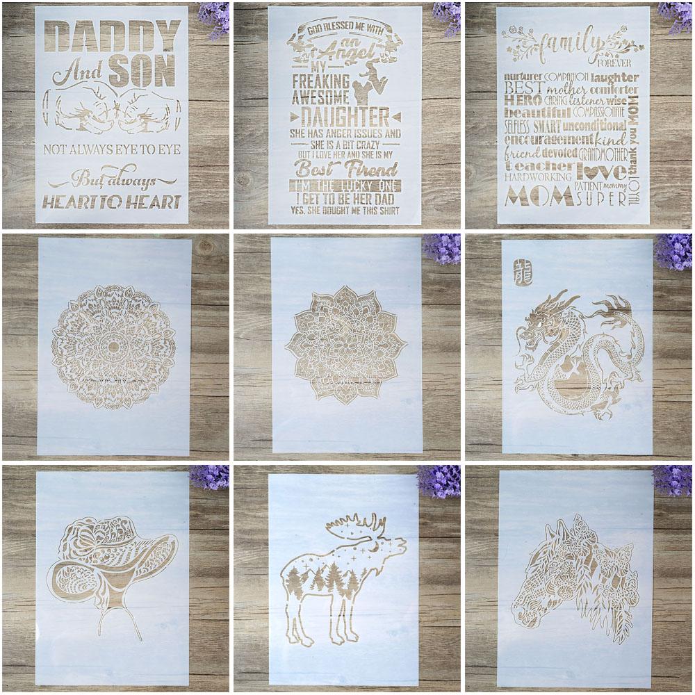 A4 Size Decorative Letter Stencil Template Painting Stencils for DIY Crafts Scrabooking Painting On Wood,Canvas,Floor,Wall and Tile