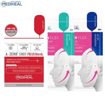 A-Zero Shot Pharmask, маска Tension Flex Hydra и успокаивающая маска Tension Flex, 25 г. x 3/9/10 шт. - корейский уход за кожей