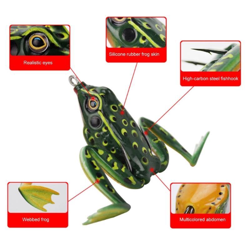 Frogs Crankbait Lures 5cm Topwater Frogs Lures Artificial Fishing Lures with Hook Swimbait for Trout Soft Frogs Baits