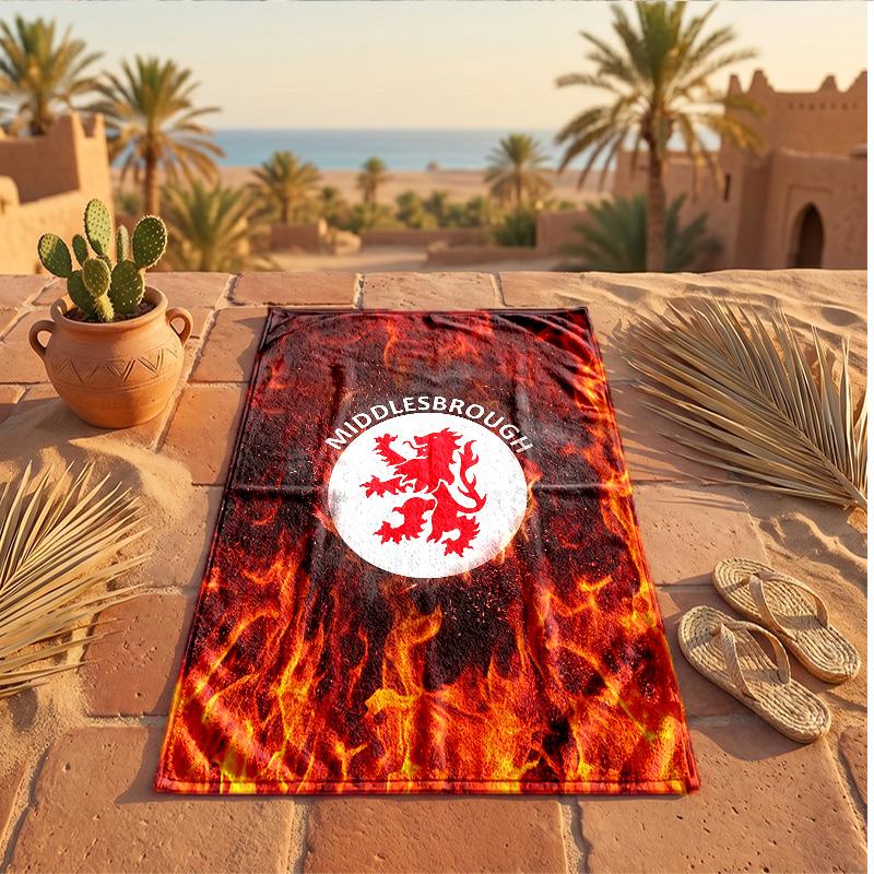 Middlesbrough FC Print Microfiber Beach Towel Quick Dry Absorbent Large Towel For Beach Swimming Travel