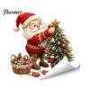 Waterproof PVC Window Film Christmas Cling, Santa Claus and Reindeer Decals, Static Festive Home Decor Glass Stickers for Holiday Shop Doors