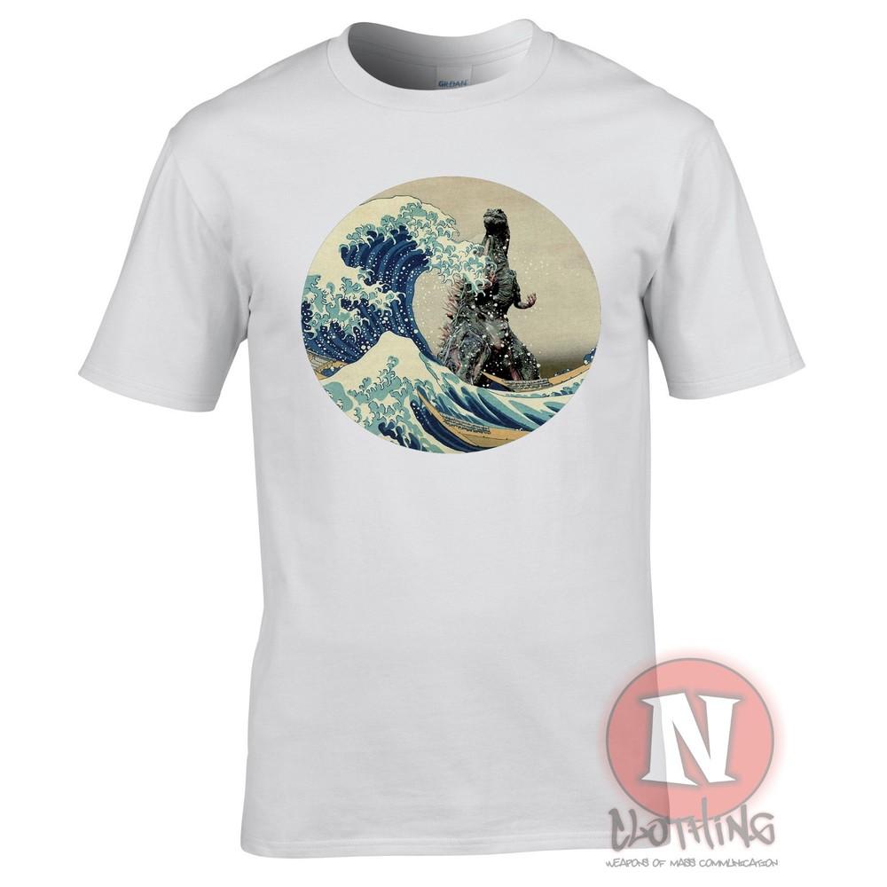 Toller Wellen Godzilla T-Shirt Monster Aesthetic Hokusai Japanisch Kunst