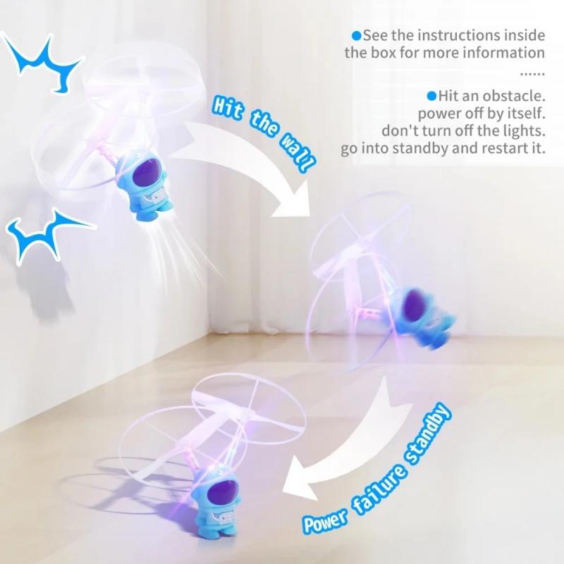 Летающий робот, игрушечный самолет-астронавт, высокотехнологичный дрон с ручным управлением, интерактивные двойные крылья с подсветкой, подарки для детей для улицы