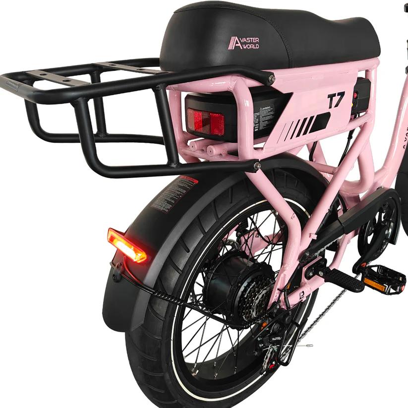 AVDL T7 Electric Commuting Bike with Rear Rack,48V 18Ah Battery, Shimano 7-Speed