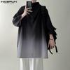 Oversized Men Turtleneck Half Sleeve T Shirts Long Gradient Tops