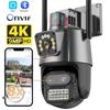 9MP PTZ Camera WiFi 4K HD Outdoor IP Camera Dual Lens Dual Screen Video Surveillance CCTV Camera Human Detect Support Alexa