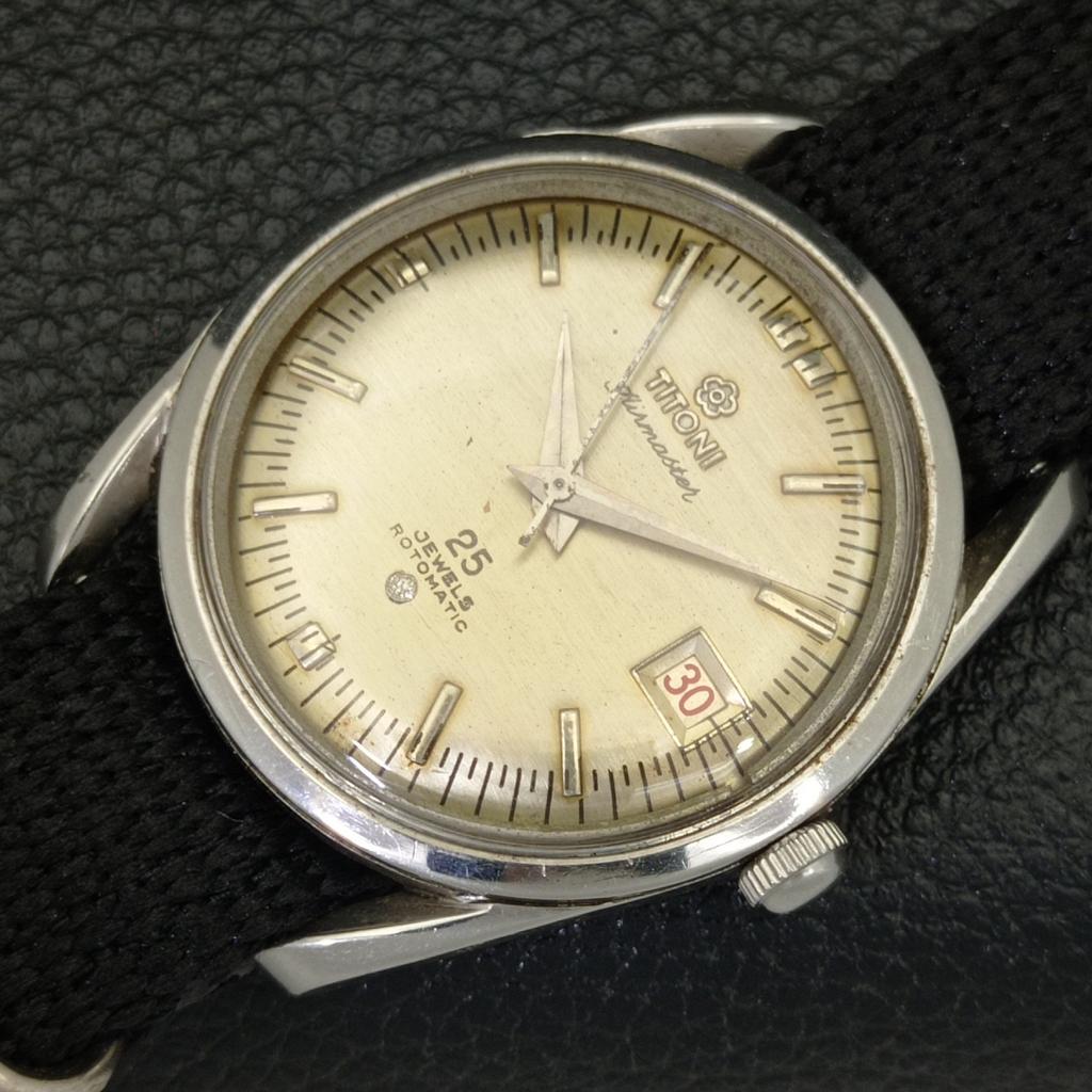 USED SWISS TITONI AIRMASTER ROTOMATIC MENS DATE ORIGINAL DIAL WATCH A431429-2 R107-a431429