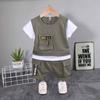 Летний дышащий и удобный детский спортивный комплект из двух предметов с круглым вырезом, коротким рукавом и шортами