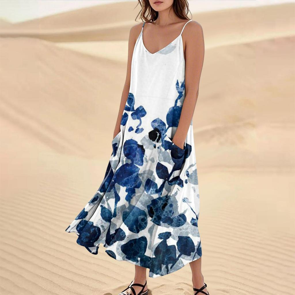 Women's Summer Dress Casual Loose Long Beach Vacation Dresses