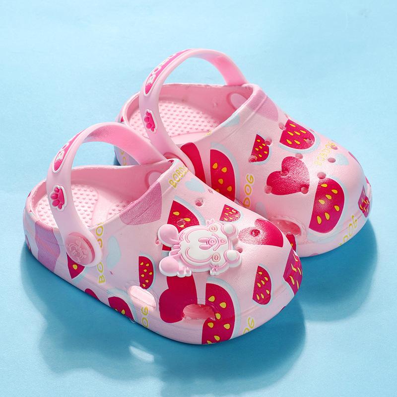 Детская обувь с отверстиями, летняя детская мужская и женская пляжная обувь с рисунком из мультфильмов, партия детских классных тапочек