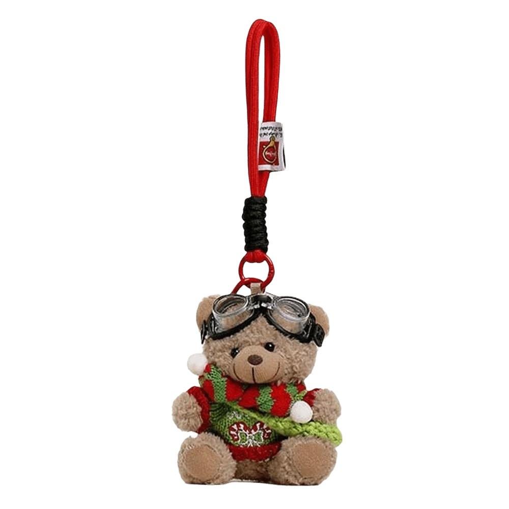 Soft Plush Christmas Bear Pendant Knitted Sweater Cartoon Bag Charm Festival Gathering