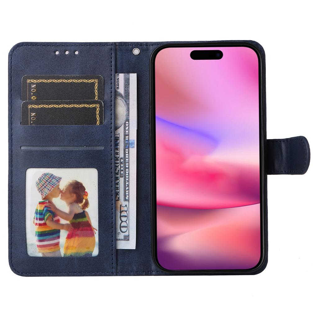 For iPhone 16 Case PU Leather Stand Phone Cover  with 3 Card Slots Wallet