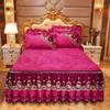 Роскошное зимнее покрывало в стиле юбки на кровать, толстое стеганое хлопковое покрывало в европейском стиле, золотое кружево, новый наматрасник