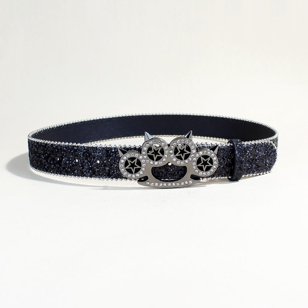 Оригинальный ремень со стразами и пряжкой в виде когтя тигра, блестящий декоративный женский ремень в стиле панк, декоративный женский ремень Yabi