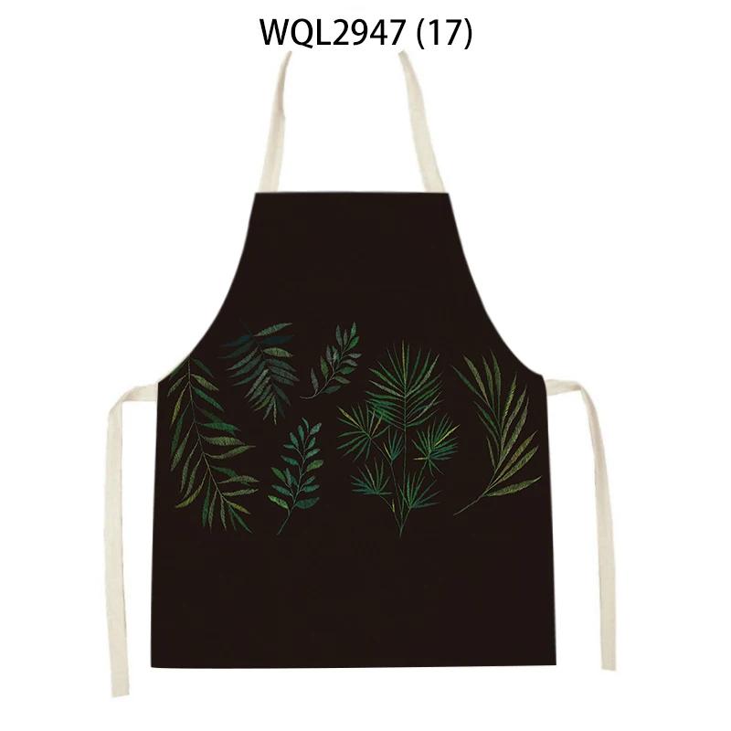 Flower Rabbit Beauty Pattern Kitchen Aprons for Women Men Linen Waist Bibs Household Cleaning Pinafore Home Cooking Apron