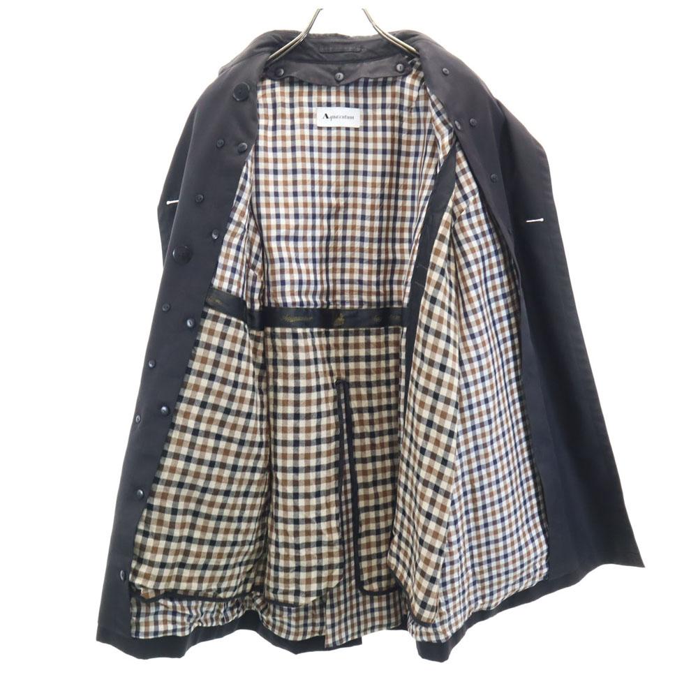 Aquascutum Тренч черный Сделано в Японии Подкладка с поясом Женский Б/У