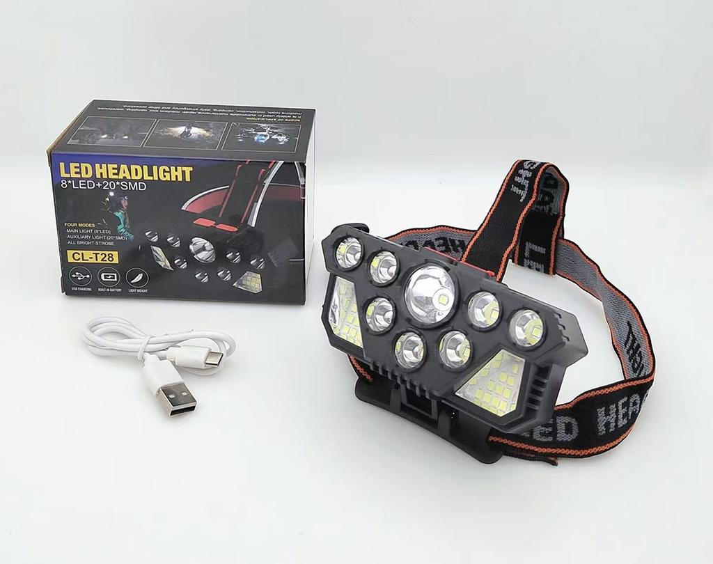 5/11 LED Headlamp Strong Light Head Torch USB Rechargeable Headlight Built-in 18650 Battery Outdoor Fishing Camping Lantern