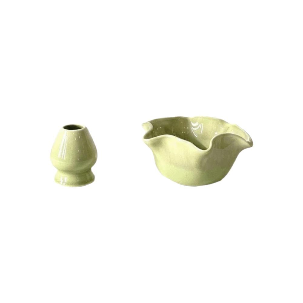 Japanese Style Ceramic Matcha Tool Flower Shaped Matcha Making Kit Matcha Tea Set Matcha Lovers