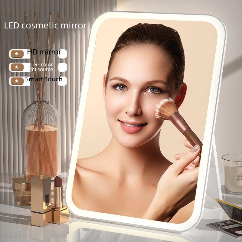Portable Rechargeable Folding Touch Makeup Mirror with Fill Light