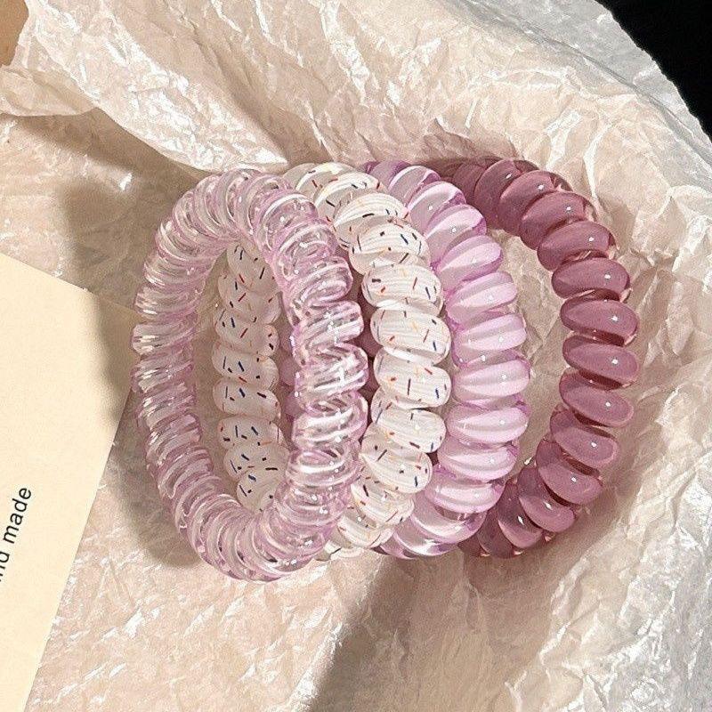 4 шт. женские спиральные резинки для волос телефонный шнур кольцо для волос эластичные повязки на голову резинки для волос головные уборы аксессуары для волос