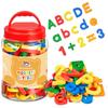 VoSinrly 104 Pieces Magnetic Alphabet and Number Refrigerator Colorful Toys for Early Childhood Math Symbols Set, Magnets, Education, Uppercase,