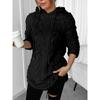 Women S Solid Color Hooded Long Sleeve Slim Fit Drawstring Sweatshirt