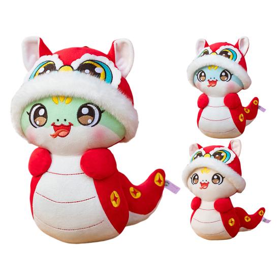 Год змеи кукла китайский зодиак змея плюшевая игрушка 2025 милый мягкий плюшевый зверек для детей взрослых зодиак змея фэн-шуй украшение символ удачи