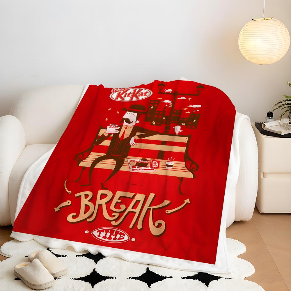 Еда K-KitKat Плед из фланели, легкий, уютный, прочный, моющийся, милый, классный