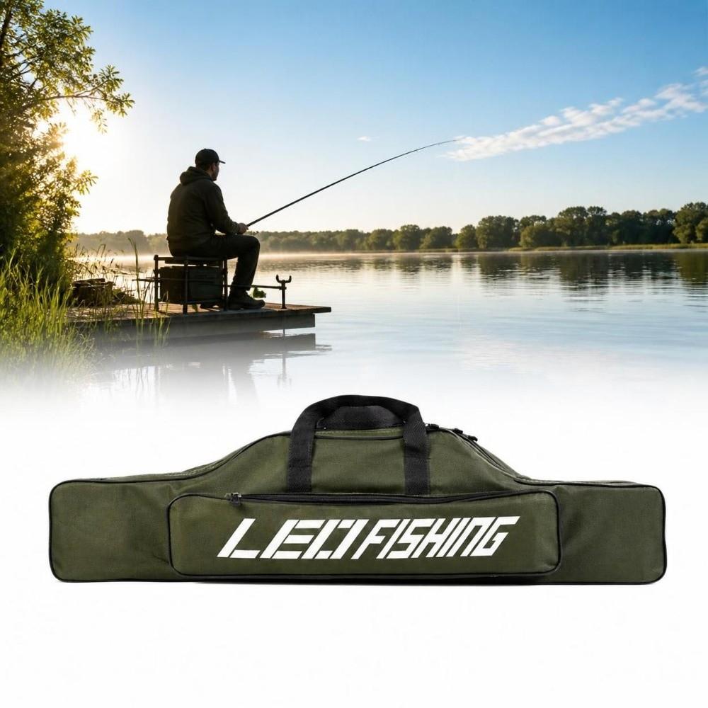80cm Length Fishing Rod Case 600D Oxford Cloth Tackle Storage Bag Pole Carrier Bag for Short Rods