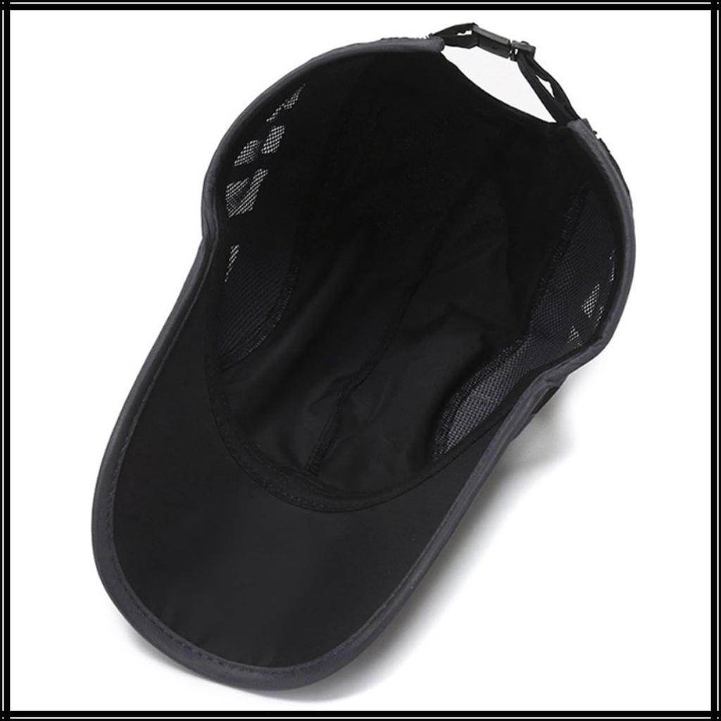 Cap Hat Mesh UV Protection Trendy Sports Simple Men Women CZA087 [White Fang] (Black)