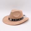 Западная ковбойская фетровая шляпа Джазовая шляпа Цилиндр Джазовая шляпа с изогнутым козырьком Шляпа для отпуска и улицы