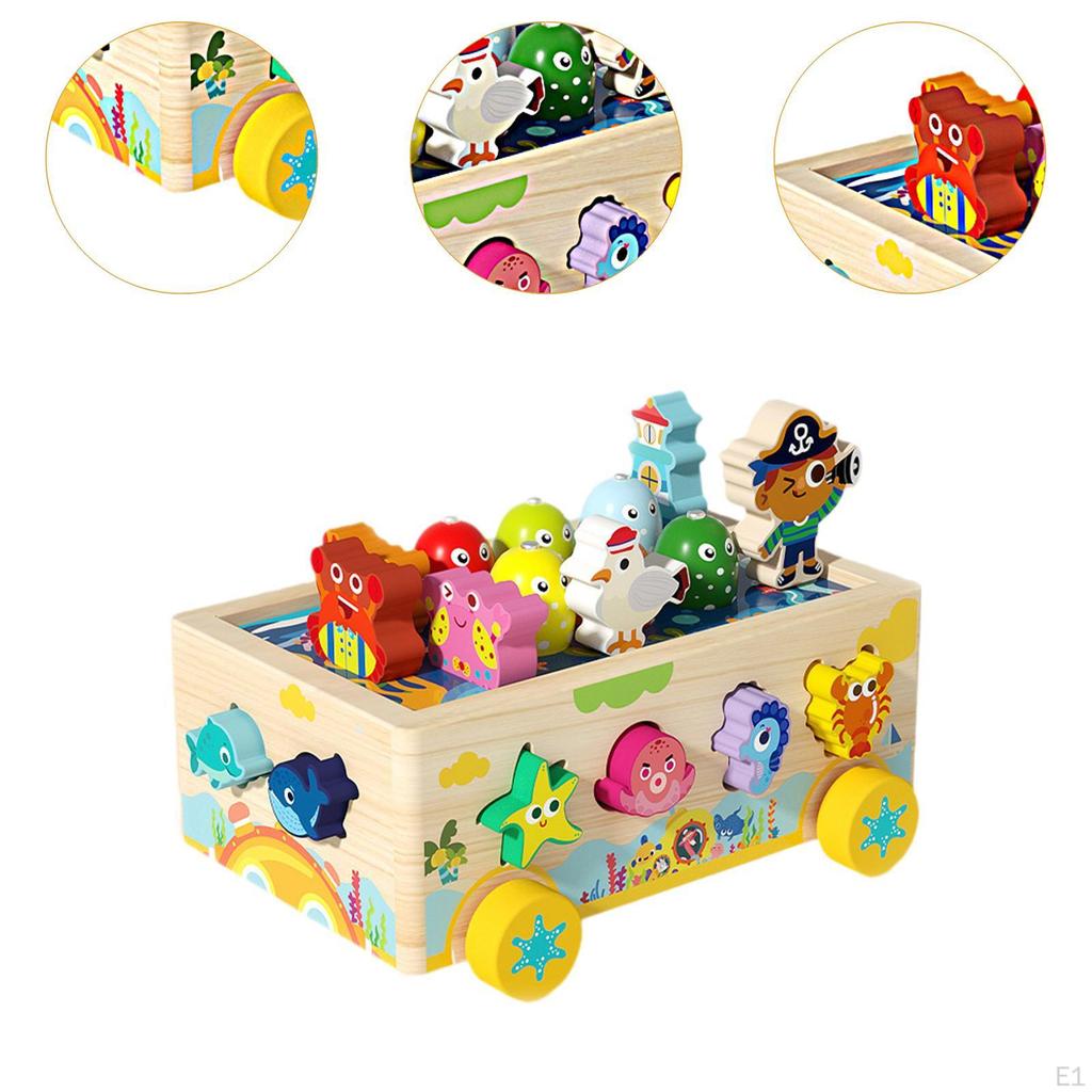 Shape Sorting Toy Developmental Wooden Activity Truck Gifts Children