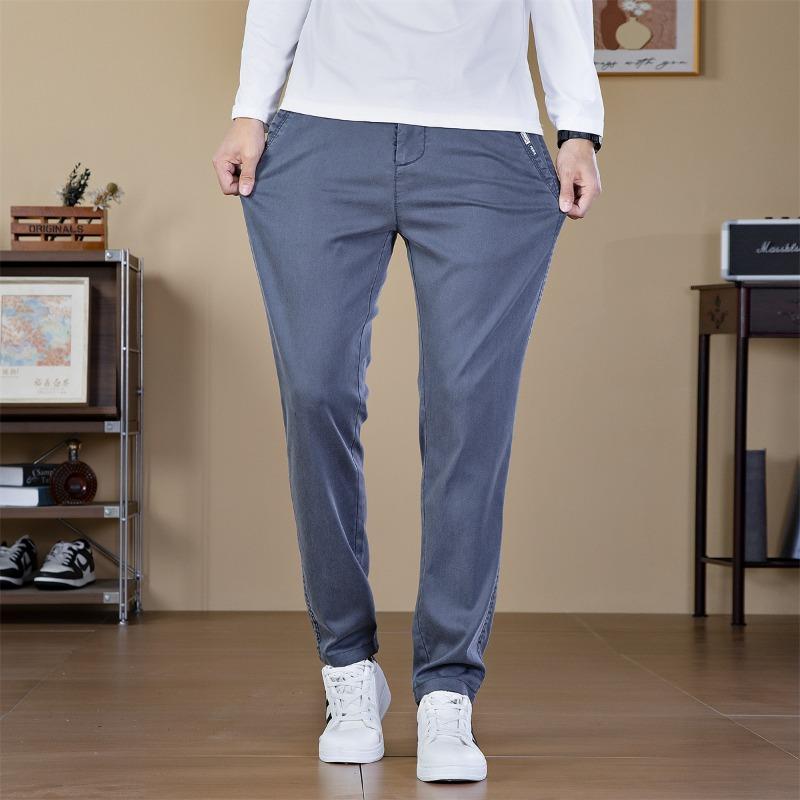 Брюки Мужские Осень и Зима Новые Мужские Деловой Повседневный Брюки Мужские Свободные Прямые Эластичные Брюки