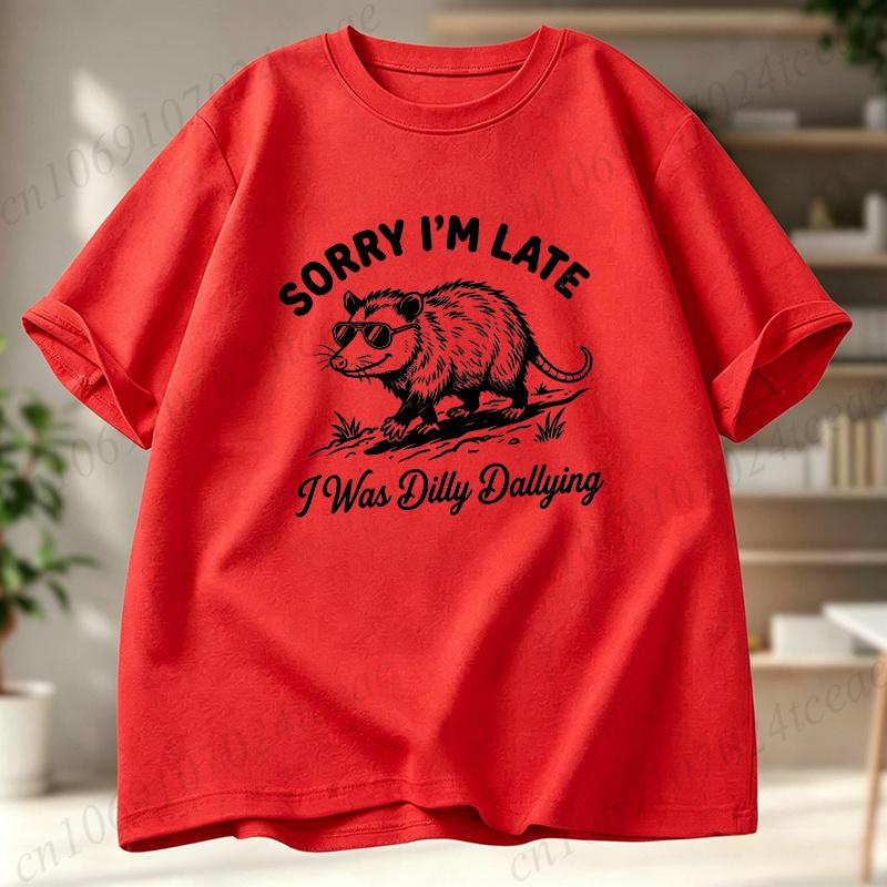 Unisex Tshirt High Quality Funny Opossum Design Printing Shirts Casual Cool Loose Oneck Male For Unisex Tshirt Hip Hop Tees Tops