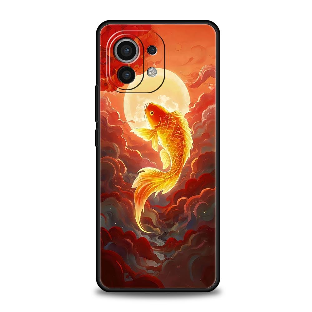 Чехол-бампер для телефона с плавающей золотой рыбкой для Xiaomi Mi 17 Pro Max 15 14 13 12 11 Ultra 15T 14T 13T 12T 11T Pro Lite Мягкий TPU Чехол-сумка