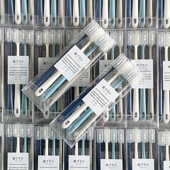 4Pcs Soft Toothbrushes Extra Soft Bristles Easy to Hold Comfortable Grip Individual Head Cover Food Grade Dental Care Travel Tooth Brushes