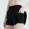 Women's Quick-Dry Breathable Yoga Shorts with Side Pocket - Anti-Exposure Design