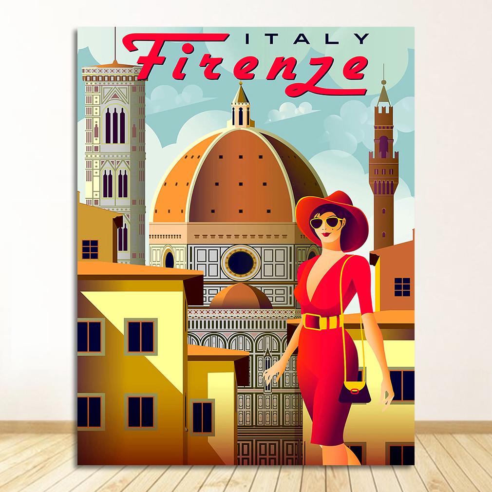 Italy Rome Capri Tuscany Retro Posters and Prints Travel Cities Landscape Wall Art Picture Bedroom Hd Print Vintage Art Painting