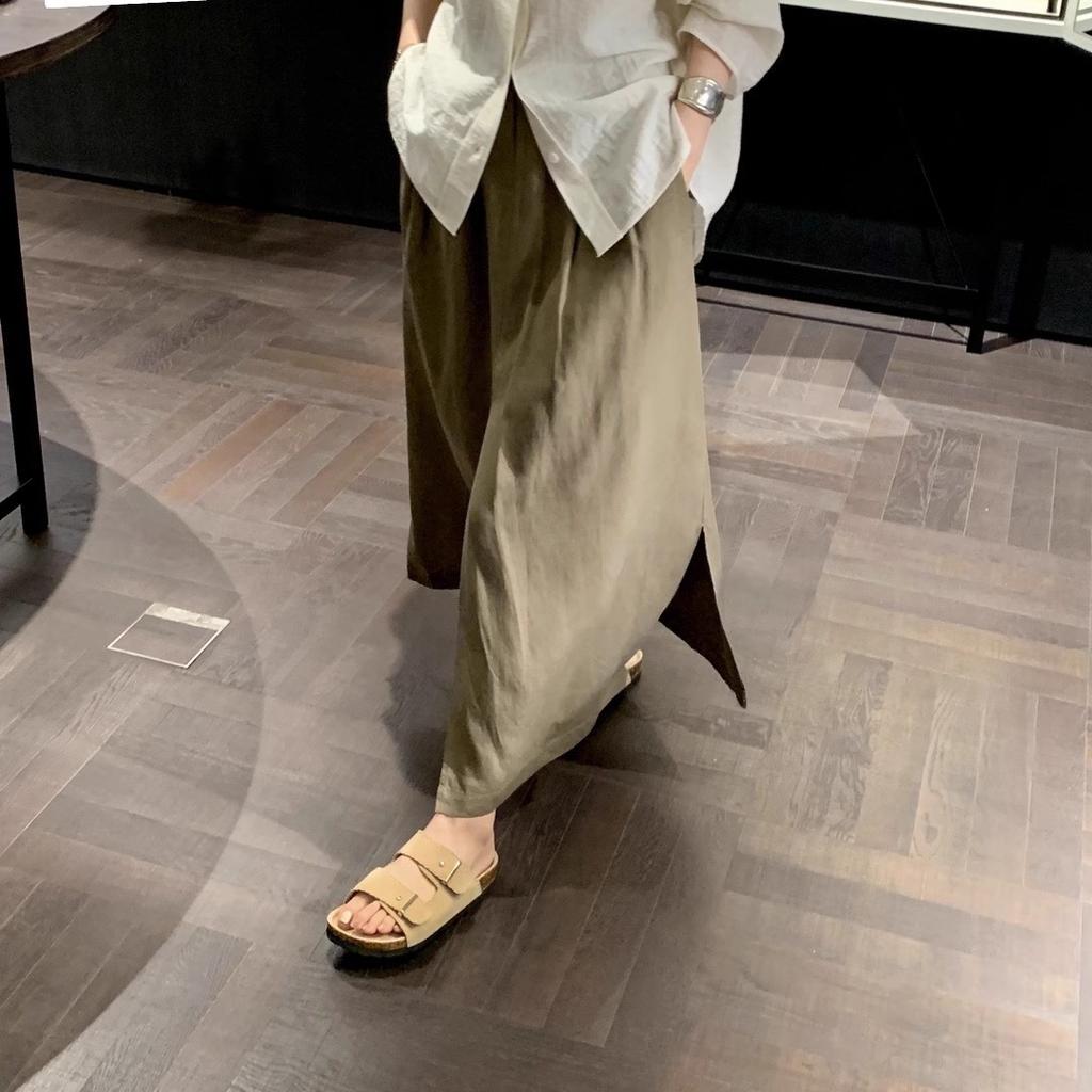 Cowhide Version~ Retro Buckle with Thick-bottomed Beach Slippers Women's Genuine Leather Sandals To Wear Xia Xin