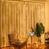 LED Copper Wire Curtain Lights with USB Remote – Colorful Christmas Holiday Decoration